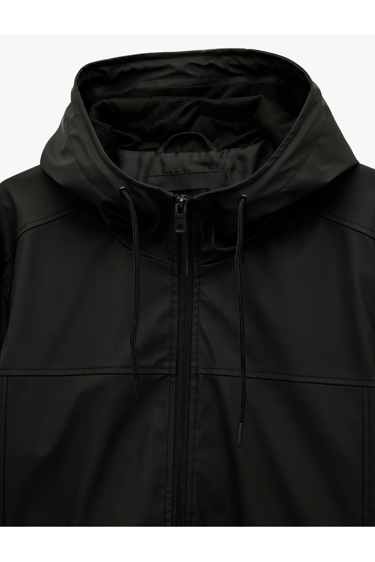 Koton Uzun Kollu Fermuarlı Slim Fit Kapşonlu Yağmurluk görsel 5