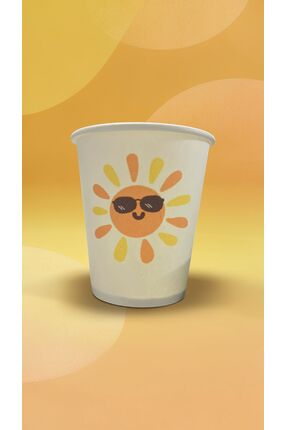 SBStrend Güneş Yaz Parti Doğumgünü temalı Tek kullanımlık 7 Oz 50 Adet Karton...