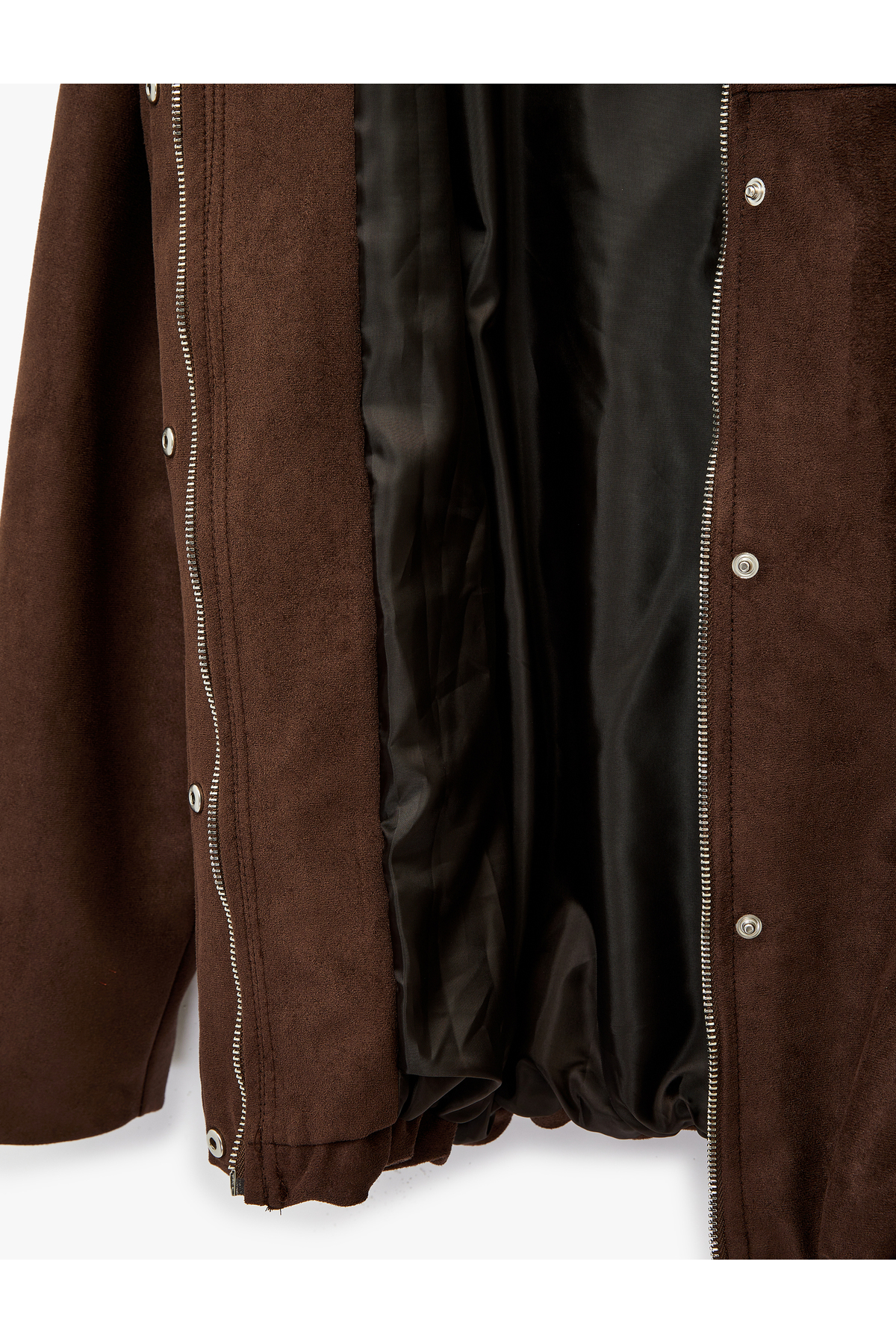 Koton  Uzun Kollu Cepli Fermuarlı Suni Süet Ceket - Görsel 6