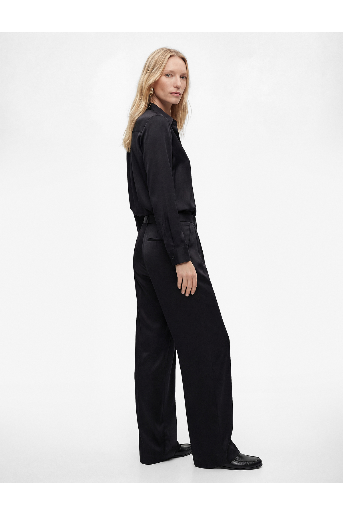 Koton  Regular Fit Uzun Kollu Klasik Yaka Düğmeli Saten Gömlek - Görsel 3