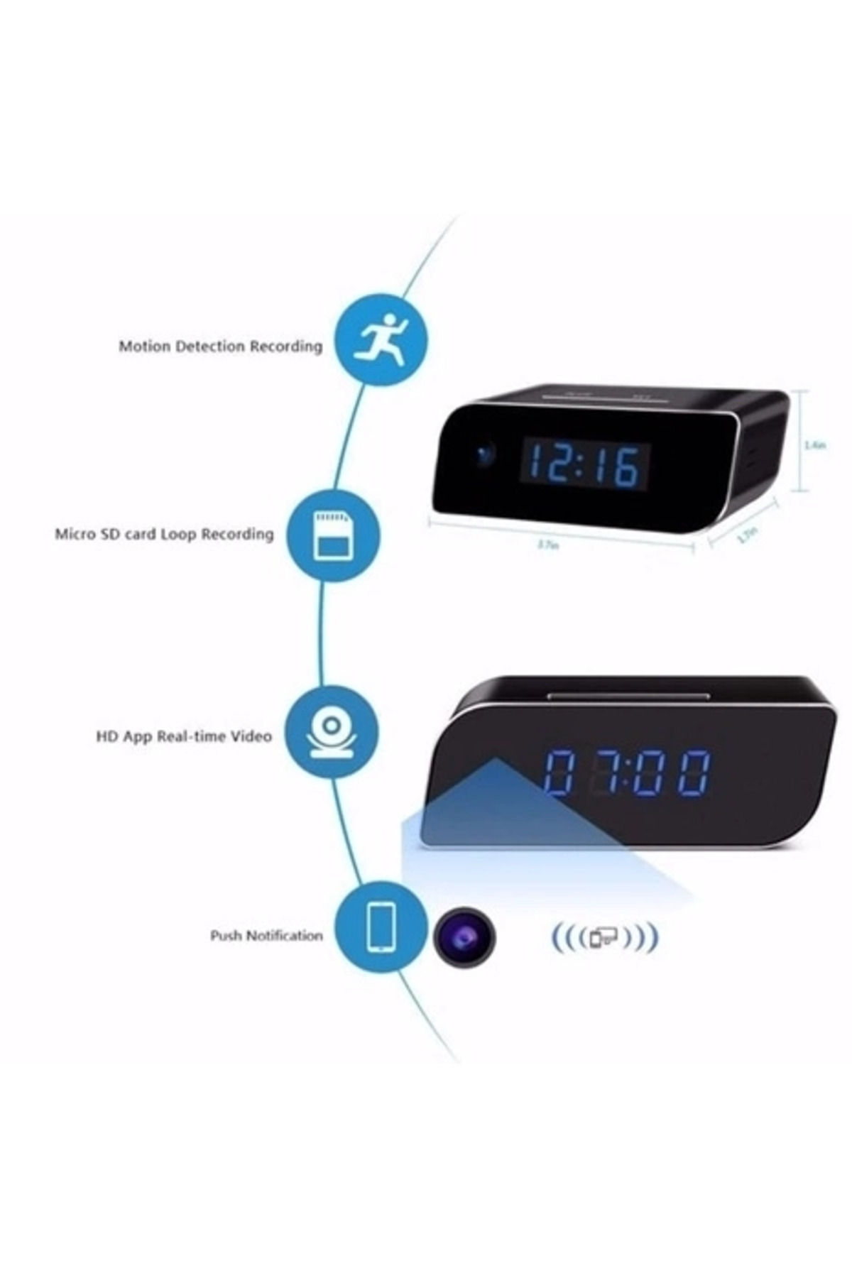 BUĞZ 4k Wifi Gizli Kamera Bebek Bakıcı Kamera 1080p Masa Üstü Sesli Kayıt fotoğrafı 3 (önizleme)