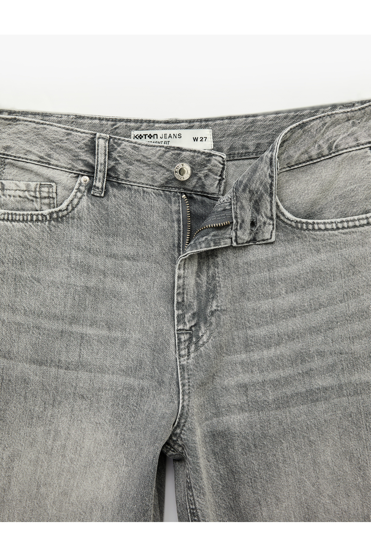 Koton  Pamuklu Normal Bel Düğmeli Düz Paça Denim Pantolon - Straight Fit Jean - Görsel 7