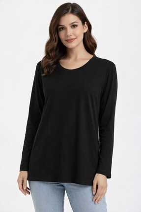 ahsegiyim siyah uzun kollu tişört