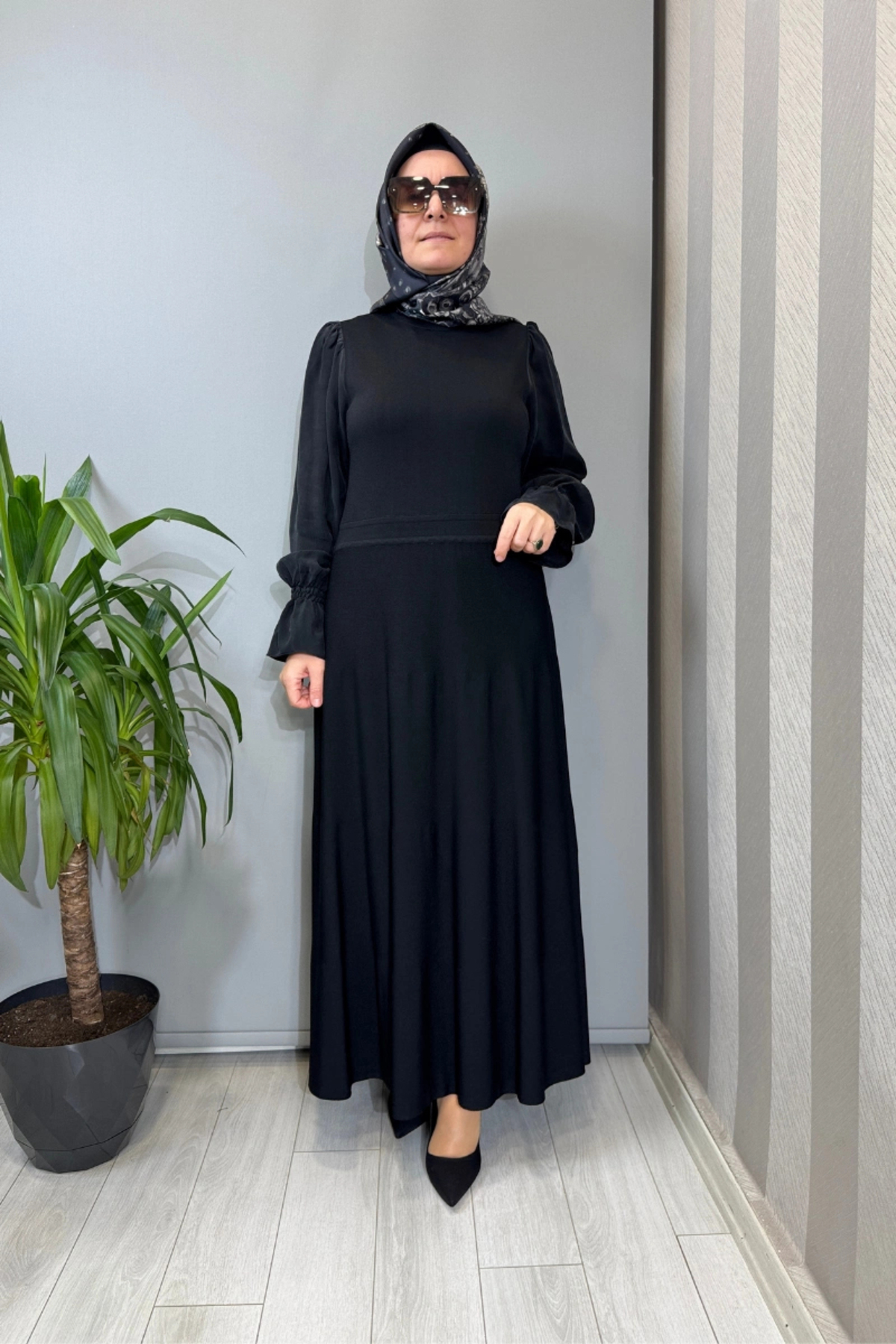 MISS DALIDA Kolları Cupro Triko Elbise Siyah T26Y-4016 - Fiyatı