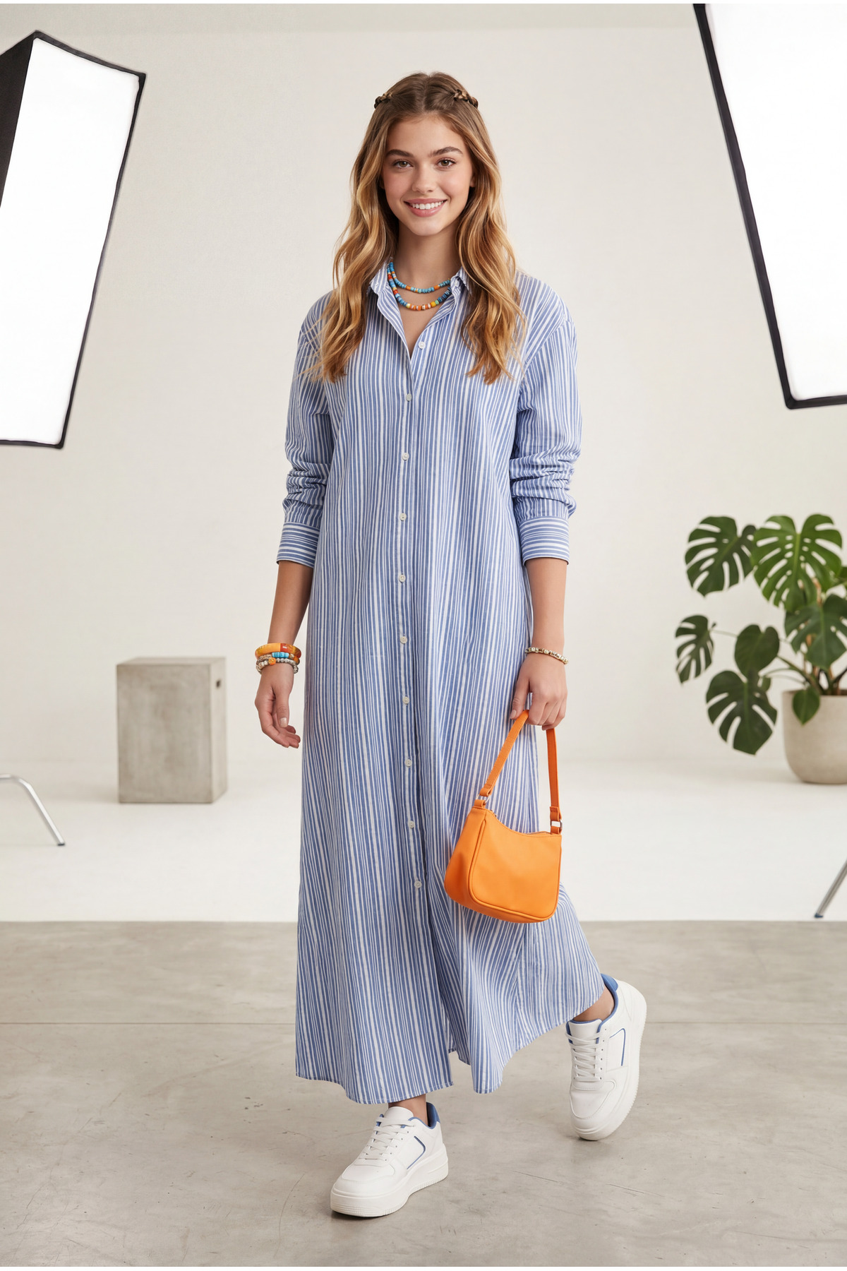 Cortigiani Shirt Dress Blue