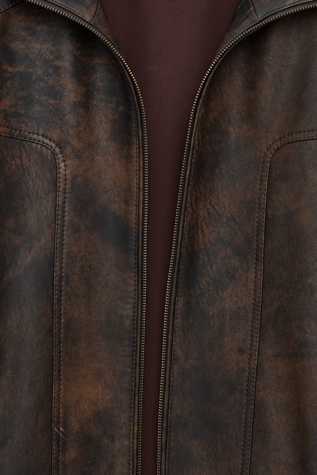 Derimod  Alfred Erkek Kahverengi Devrik Yaka Deri Mont 25WGE6579VD - Görsel 6