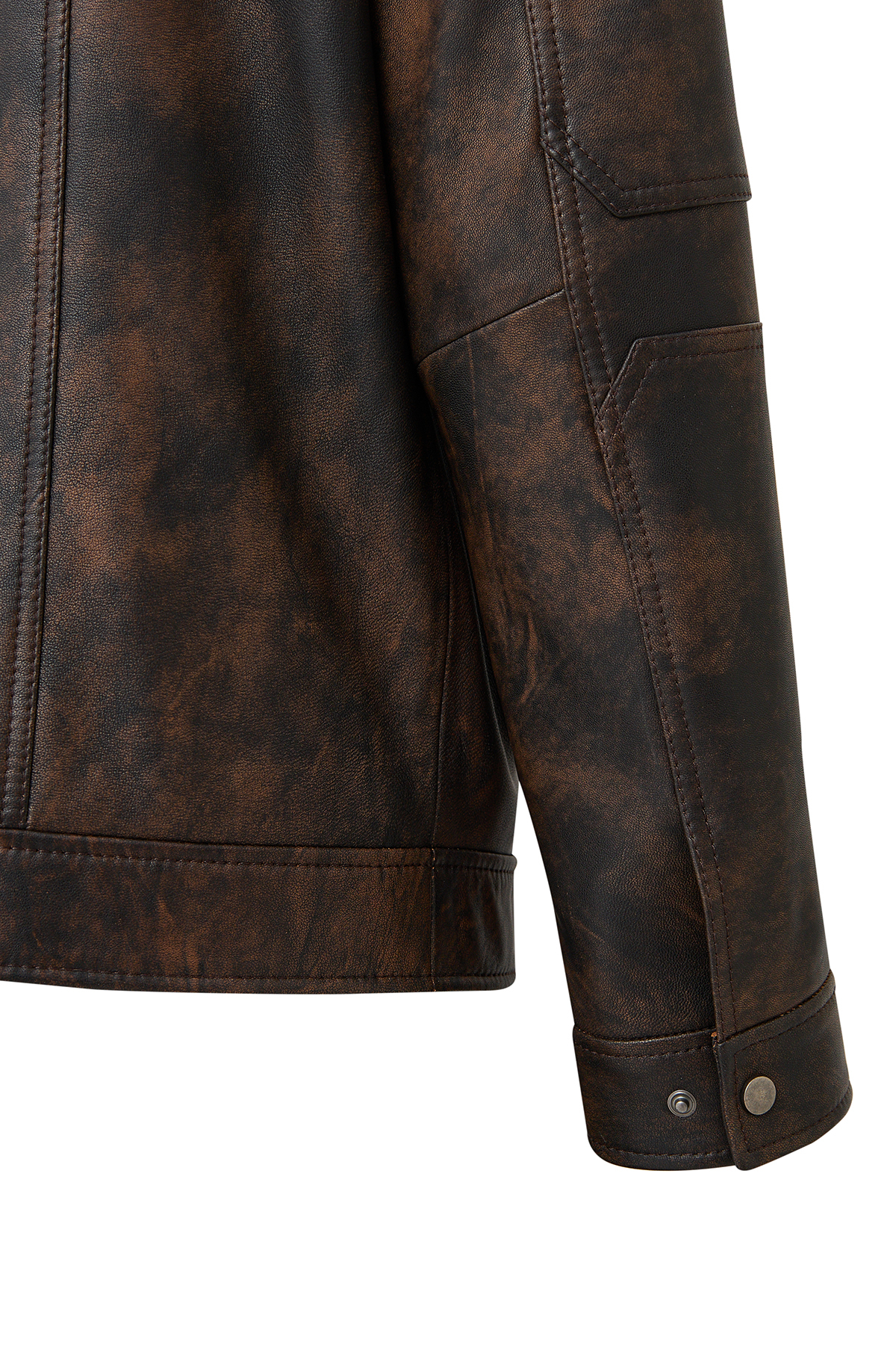 Derimod  Alfred Erkek Kahverengi Devrik Yaka Deri Mont 25WGE6579VD - Görsel 5