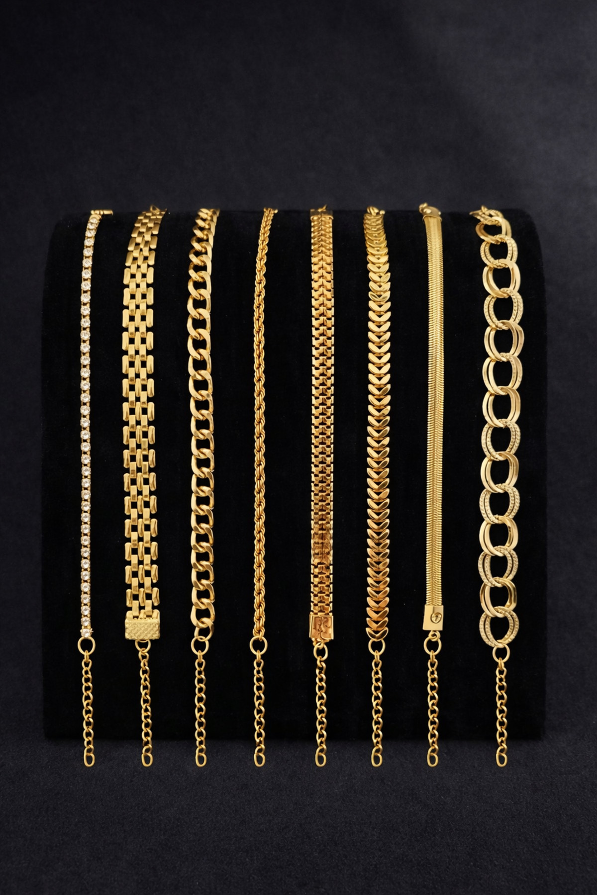 Gold Color 8 Pieces Stylish and Elegant Bracelet Set