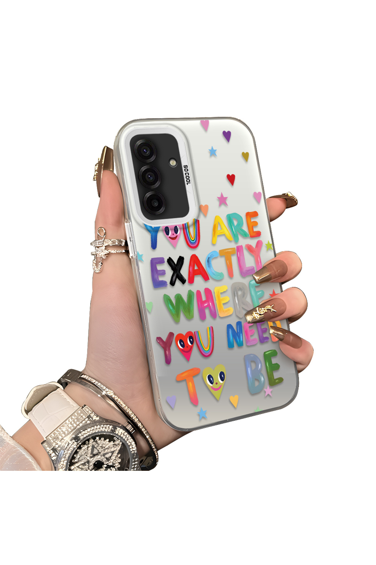 Samsung Galaxy A17 4G/5G Compatible Hard Acrylic Rear Silicone Edge Lens Protection Case