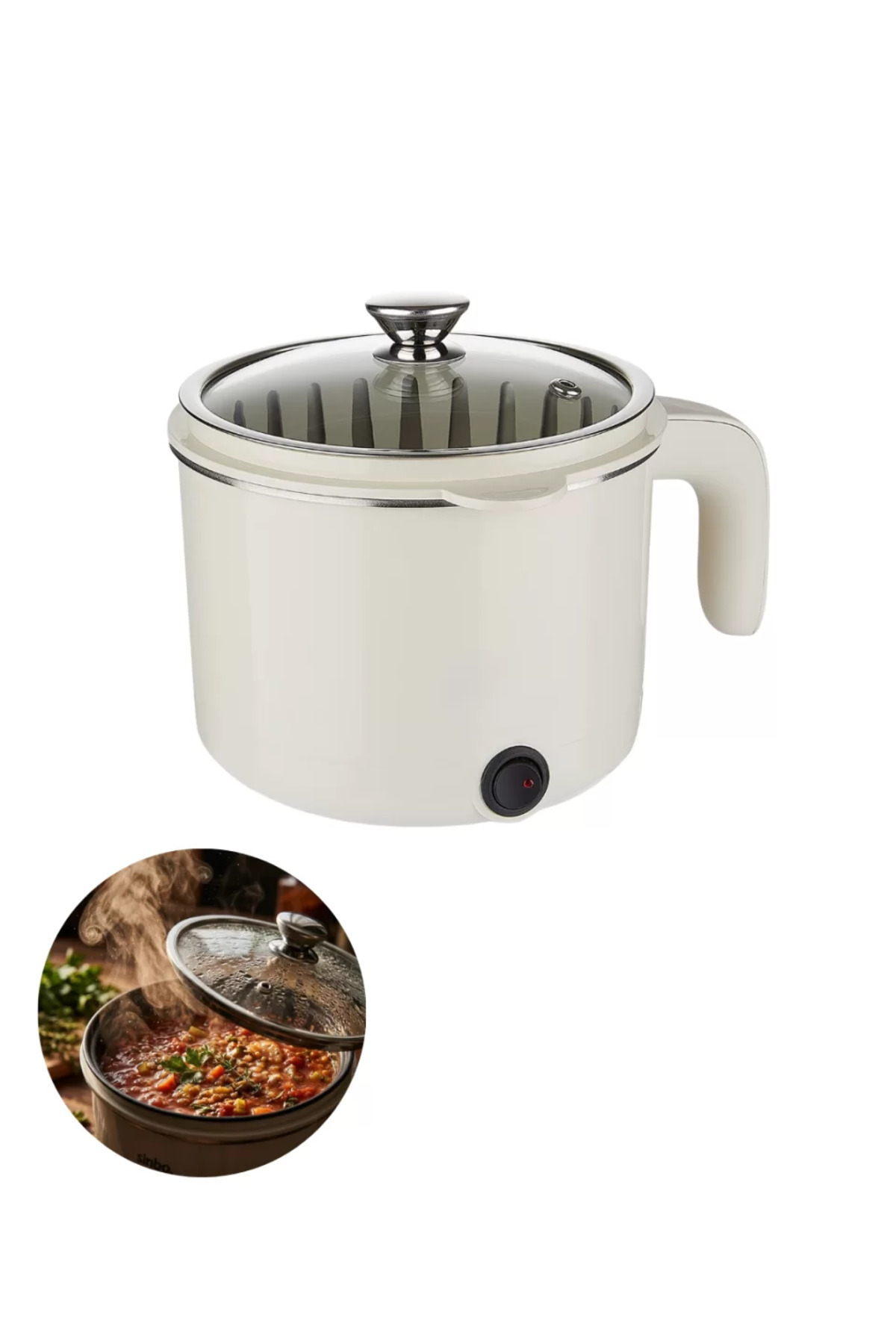 toyigoo Mini Elektrikli Yemek Pişirici 1 Litre Buharlı Pişirme Tepsili Mutfak Tenceresi TYGOO-RSHB3456 fotoğrafı 2 (önizleme)