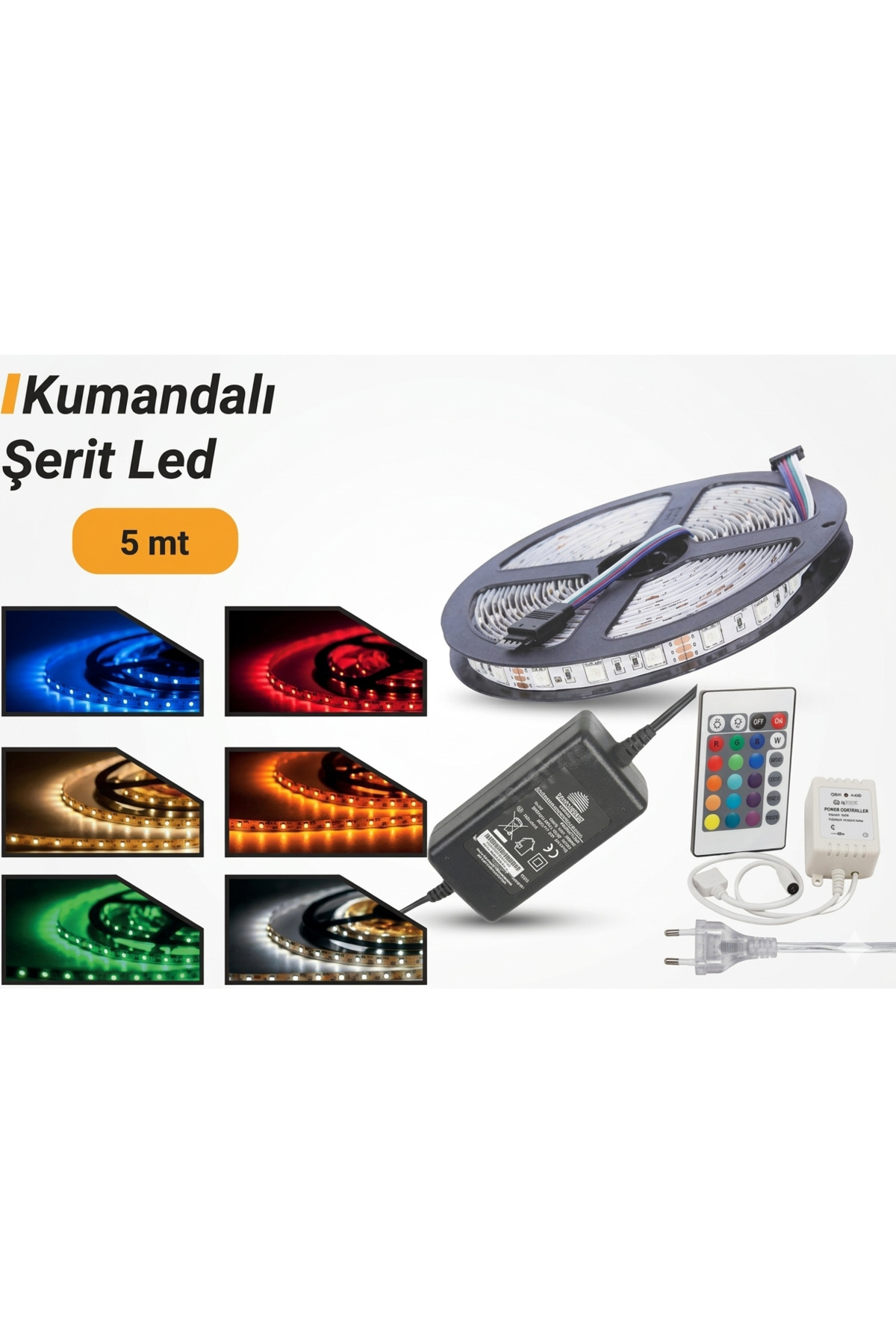 Şantiyeciniz Boss Kumandalı RGB Şerit LED 5 Metre – 6 Renk Değiştiren ...