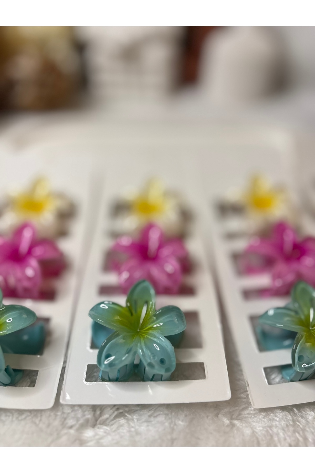 ADAA GIFT 3 Adet Kadın Lotus Çiçeği Toka 4 cm İthal görsel 6