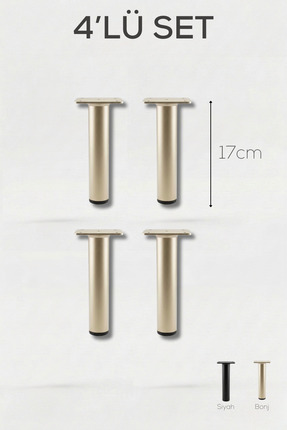 NİKSA METAL Boru Ayak 4lü Set Bonj-17-Modern Metal Mobilya Baza Ayak-Koltuk K...