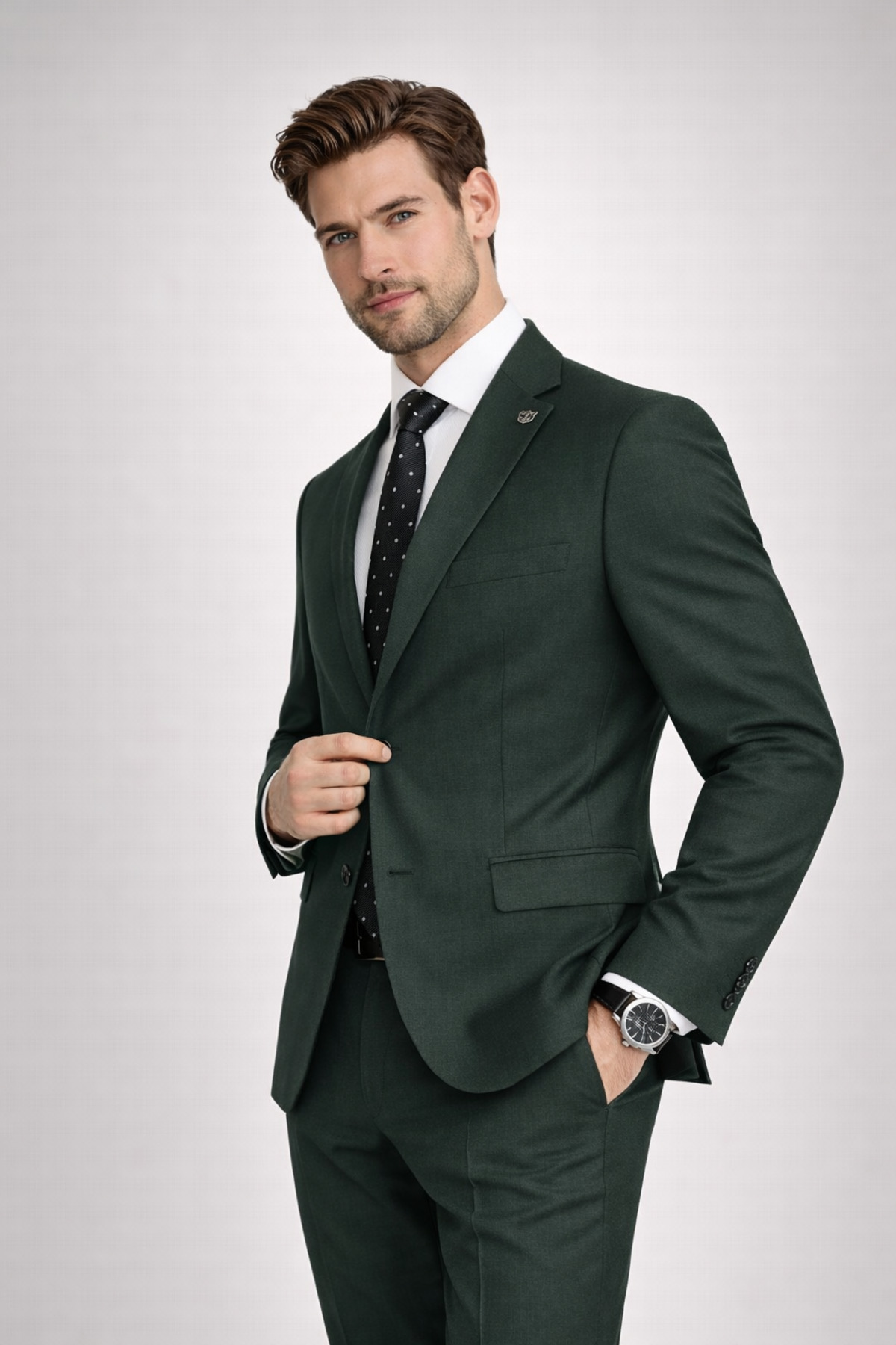 CARLIONE  Slim Fit Erkek Takım Elbise - Şık Modern Premium Tasarım - Görsel 2