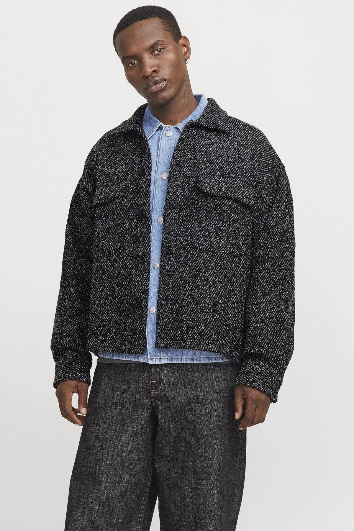 پیراهن نخی زمستانی مدل LS STYD AW24 جک اند جونز کت Jack & Jones
