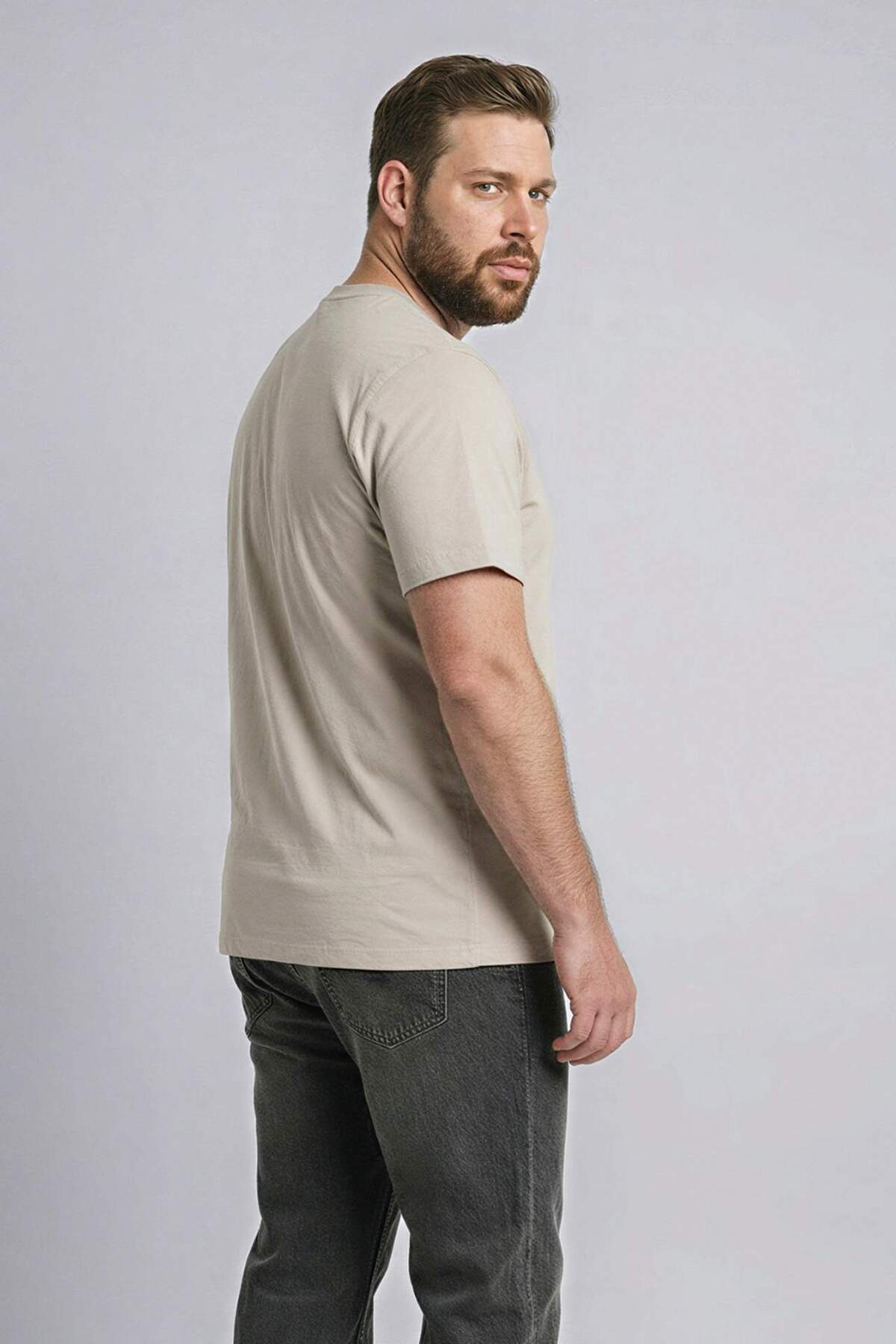 DeFacto %100 Pamuk Büyük Beden Boxy Fıt T-shirt H1160AX26SM görsel 3