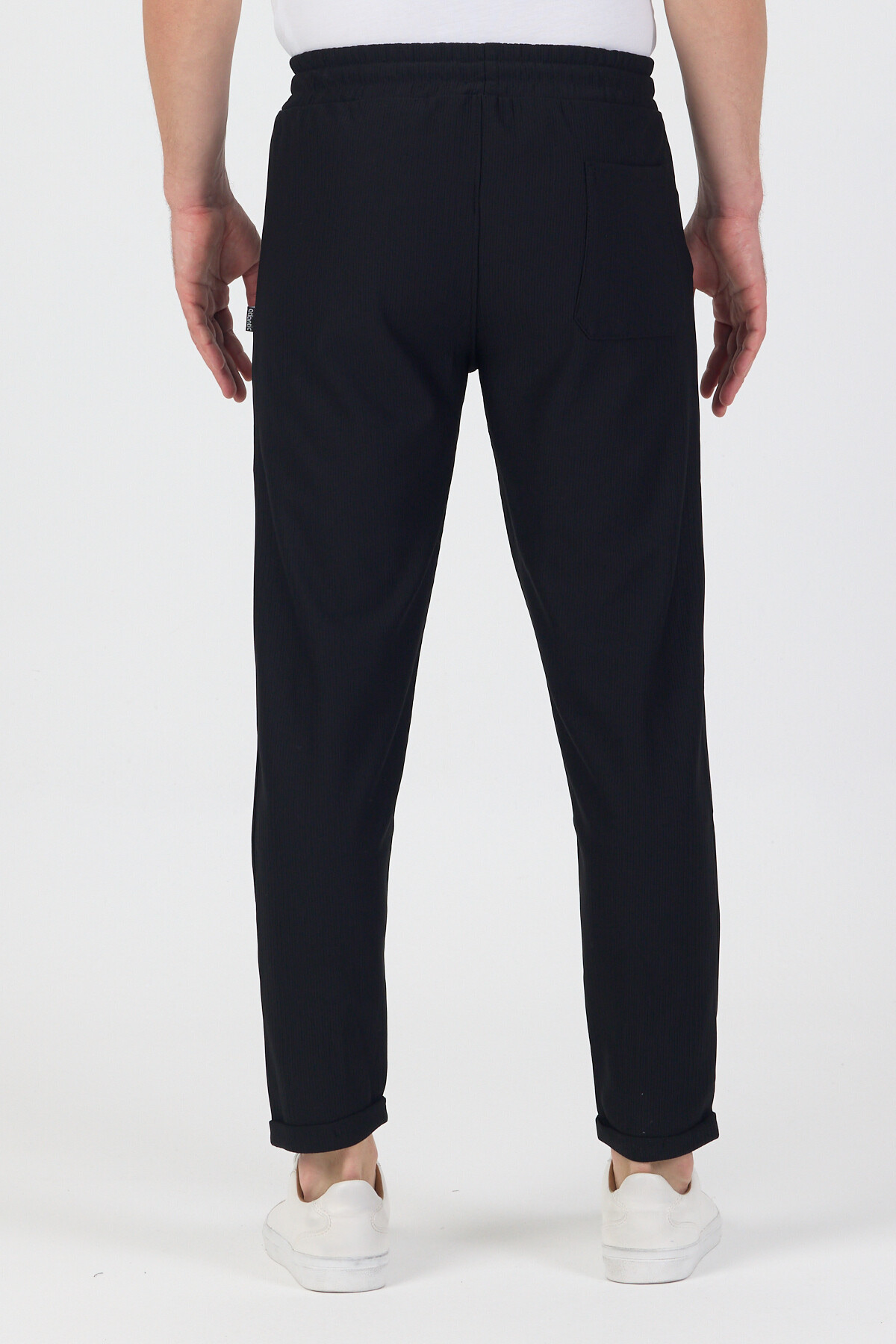 CLIPMAN Erkek Slim Fit Yumuşak Kumaş Likralı Duble Paça Joger Pantolon Siyah görsel 7