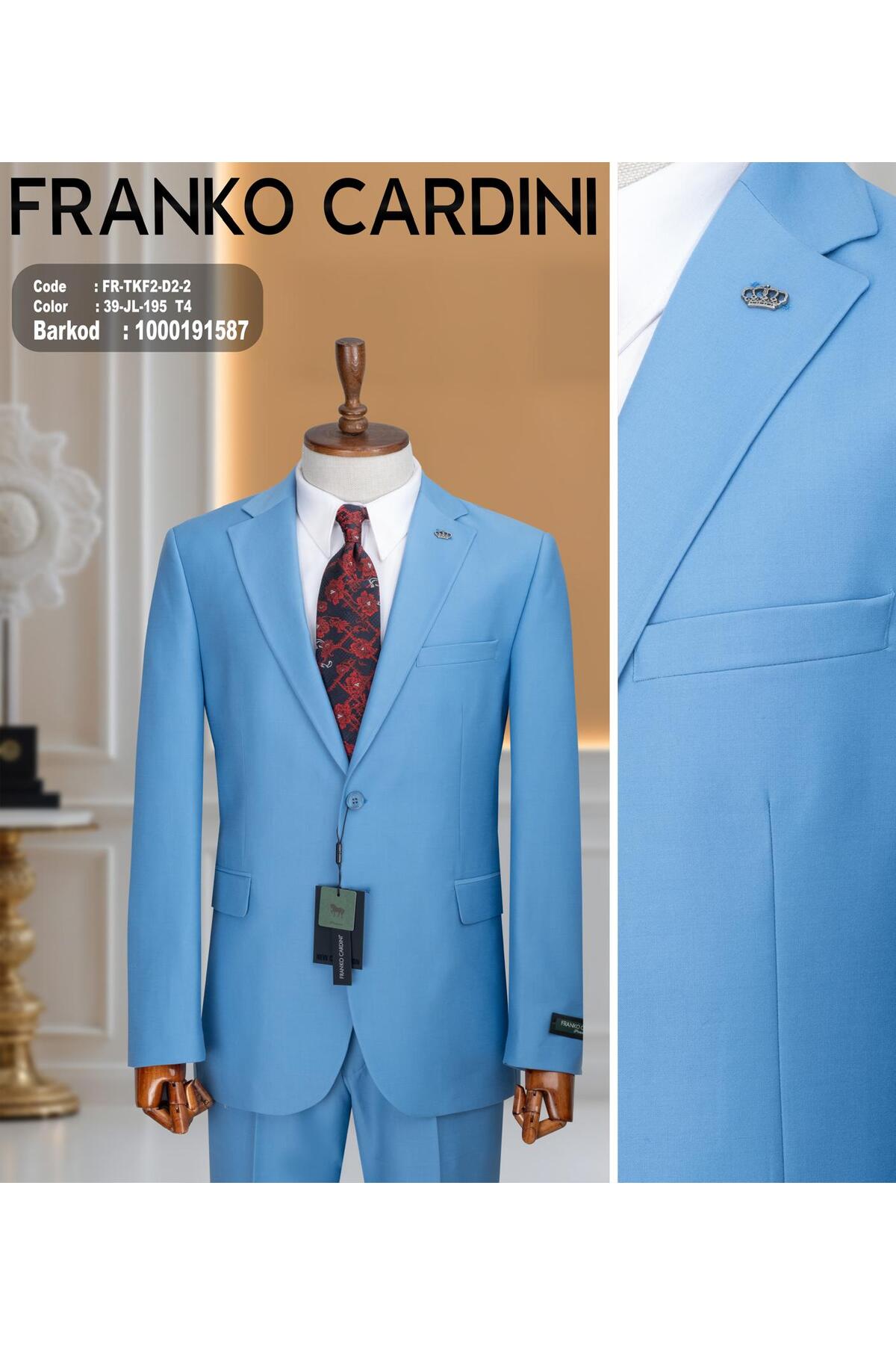 FRANKO CARDİNİ  FABIO CASSEL Slim Fit Erkek Takım Elbise - Şık Modern Premium Tasarım - Görsel 3