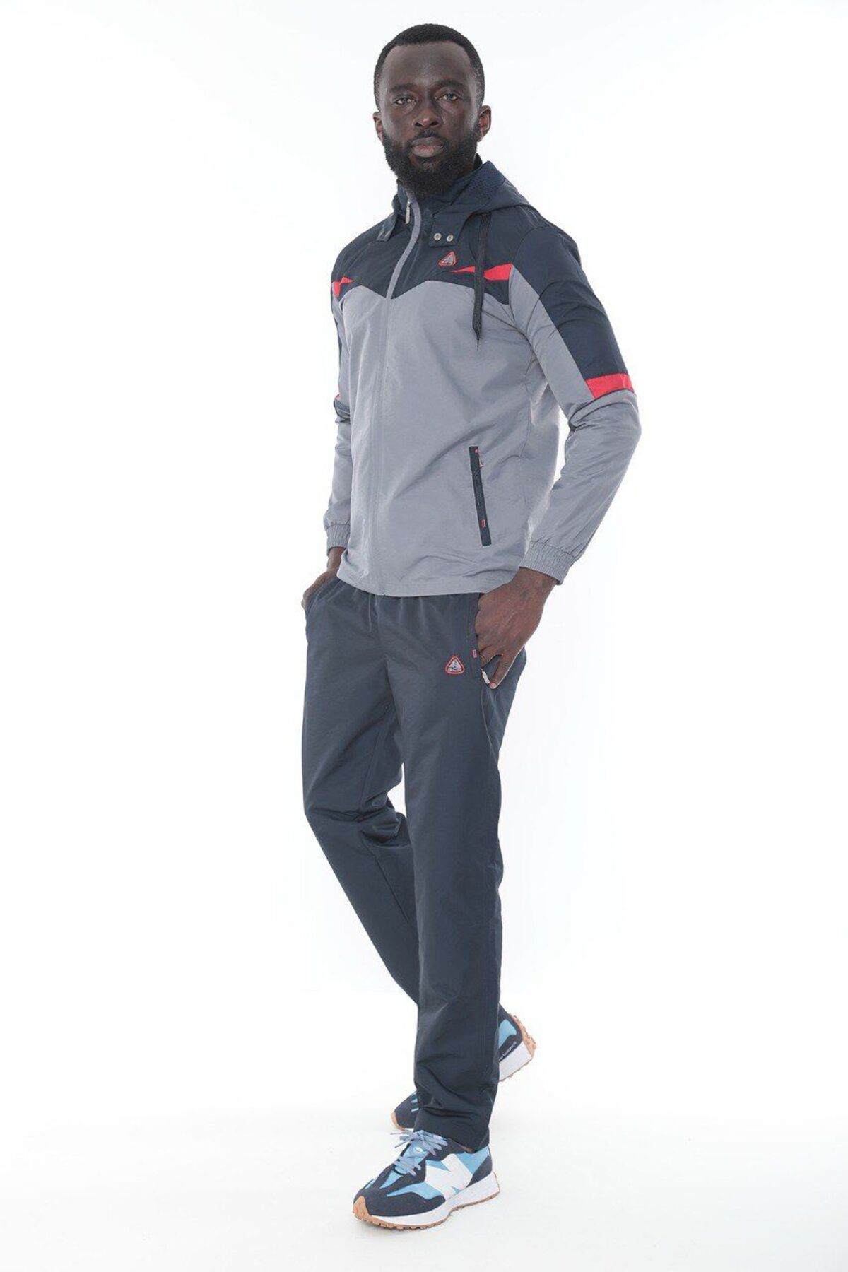 Twill Penye Kumaş Erkek Spor Eşofman Takımı 4349T — خاکستری