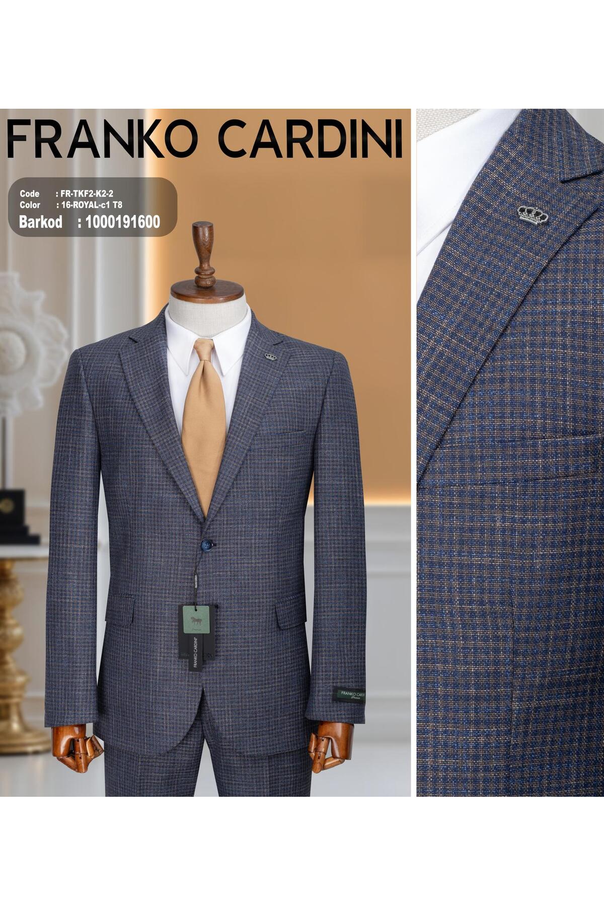 FRANKO CARDİNİ  FABIO CASSEL Slim Fit Erkek Takım Elbise - Şık Modern Premium Tasarım - Görsel 5