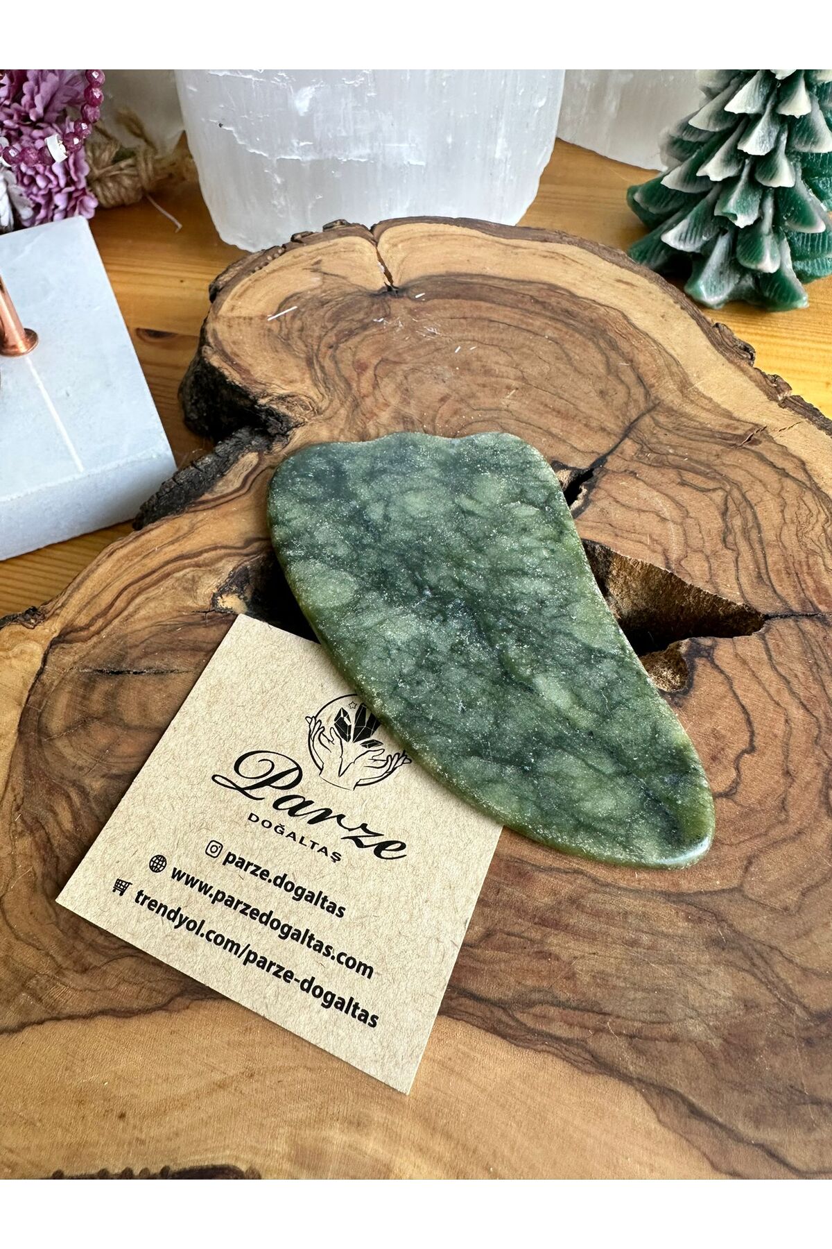 Yeşim Doğaltaş Gua Sha — سبز parze3161