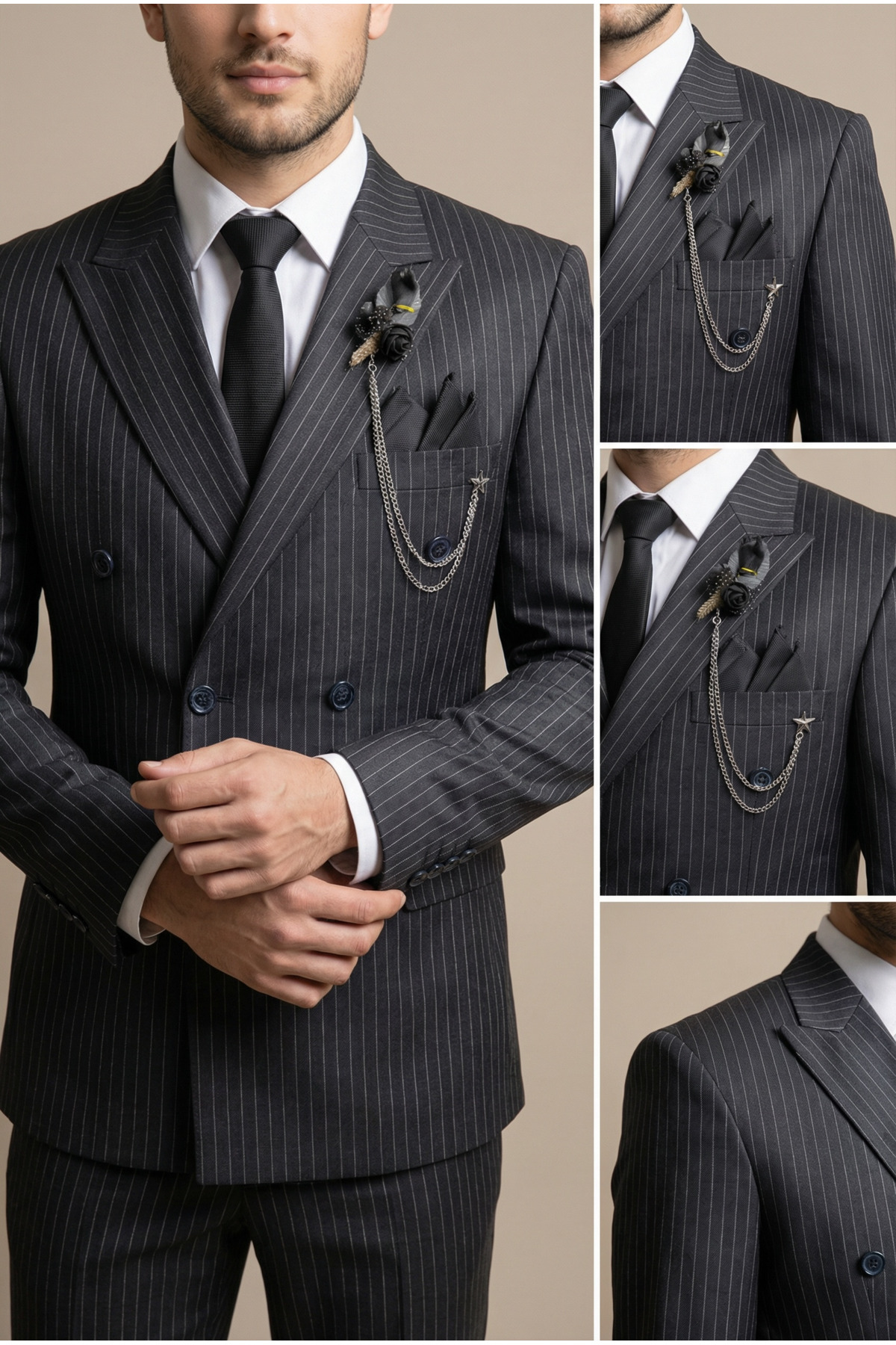 AtlasGiyim Erkek Kruvaze Slim Fit Takım Elbise (2026) görsel 4
