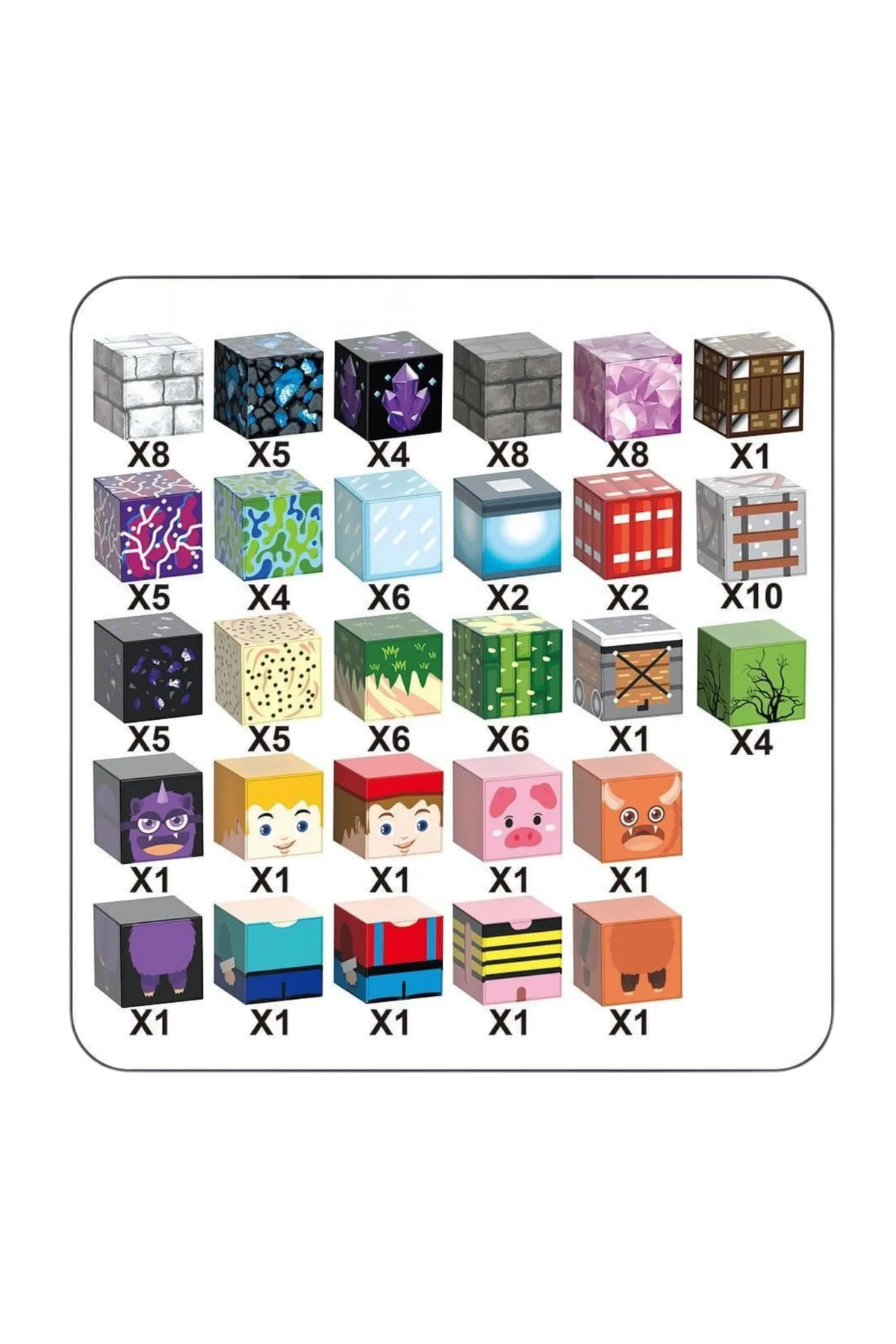 McBlok Minecraft Manyetik Küp Blok Yapı Taşı 100 Parça fotoğrafı 2 (önizleme)