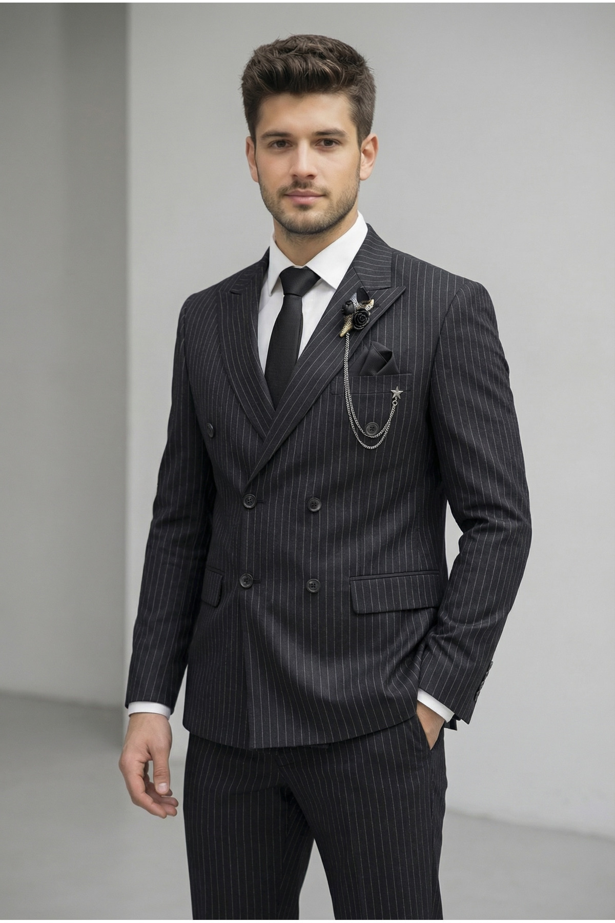 AtlasGiyim Erkek Kruvaze Slim Fit Takım Elbise (2026)