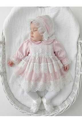 Panfilia Kız Bebek Güpürlü / Dantelli 4'lü Mevlüt Düğün Elbise Seti