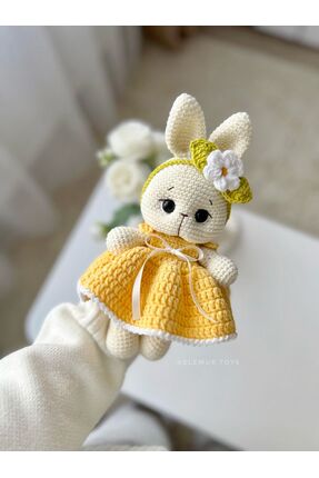 elizi dünyası El Emeği Amigurumi Papatya Elbiseli Tavşan