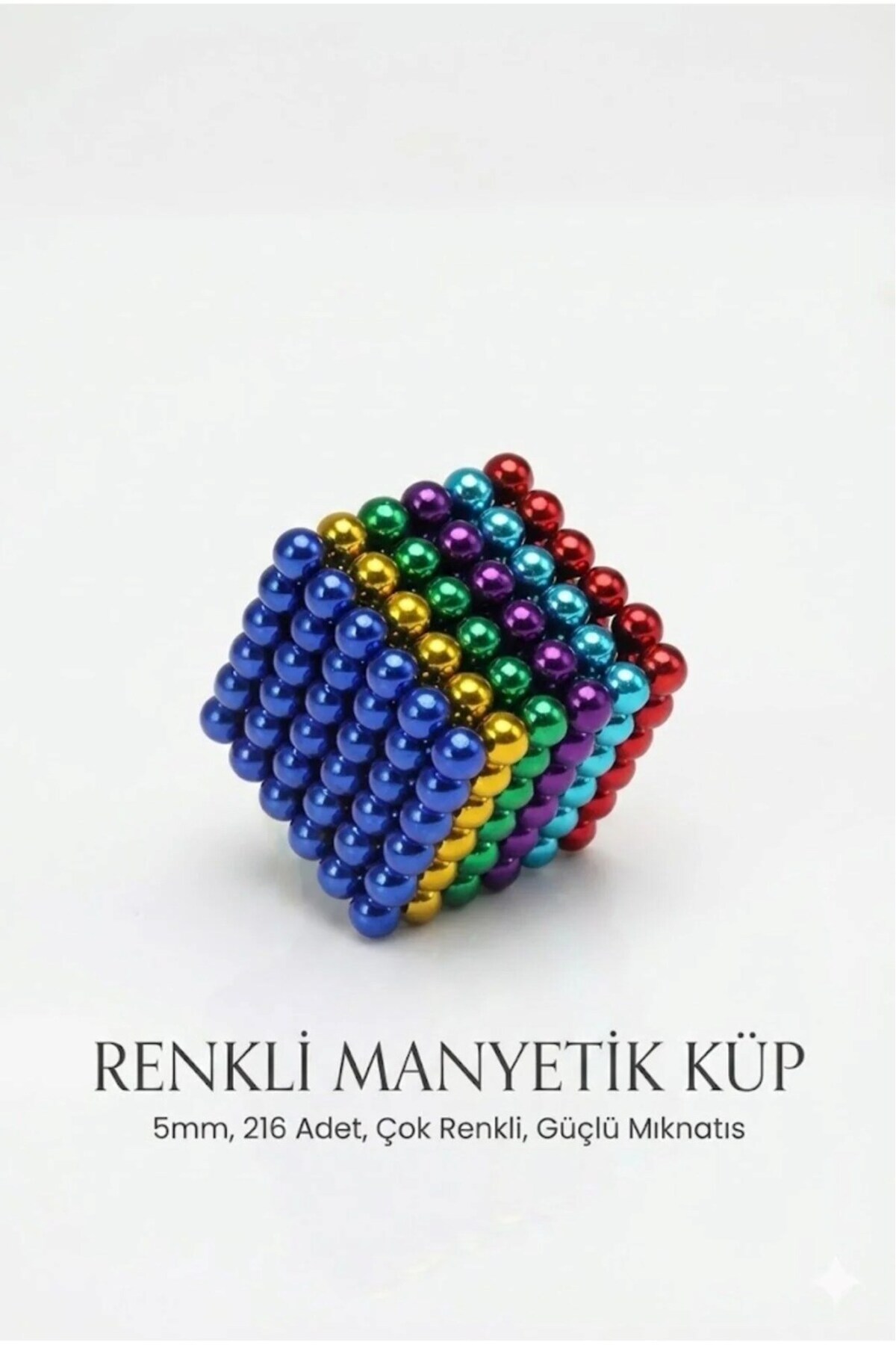 Leyaton 216 Parça 5mm Manyetik Top Seti Sihirli Mıknatıslı Küp ve Stres Giderici Zeka Oyuncağı fotoğrafı 2 (önizleme)