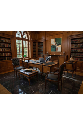 TRENDYOFİX Noble Lükens Klasik 7 Parça Çift Kesonlu Yönetici Makam Takımı Mob...