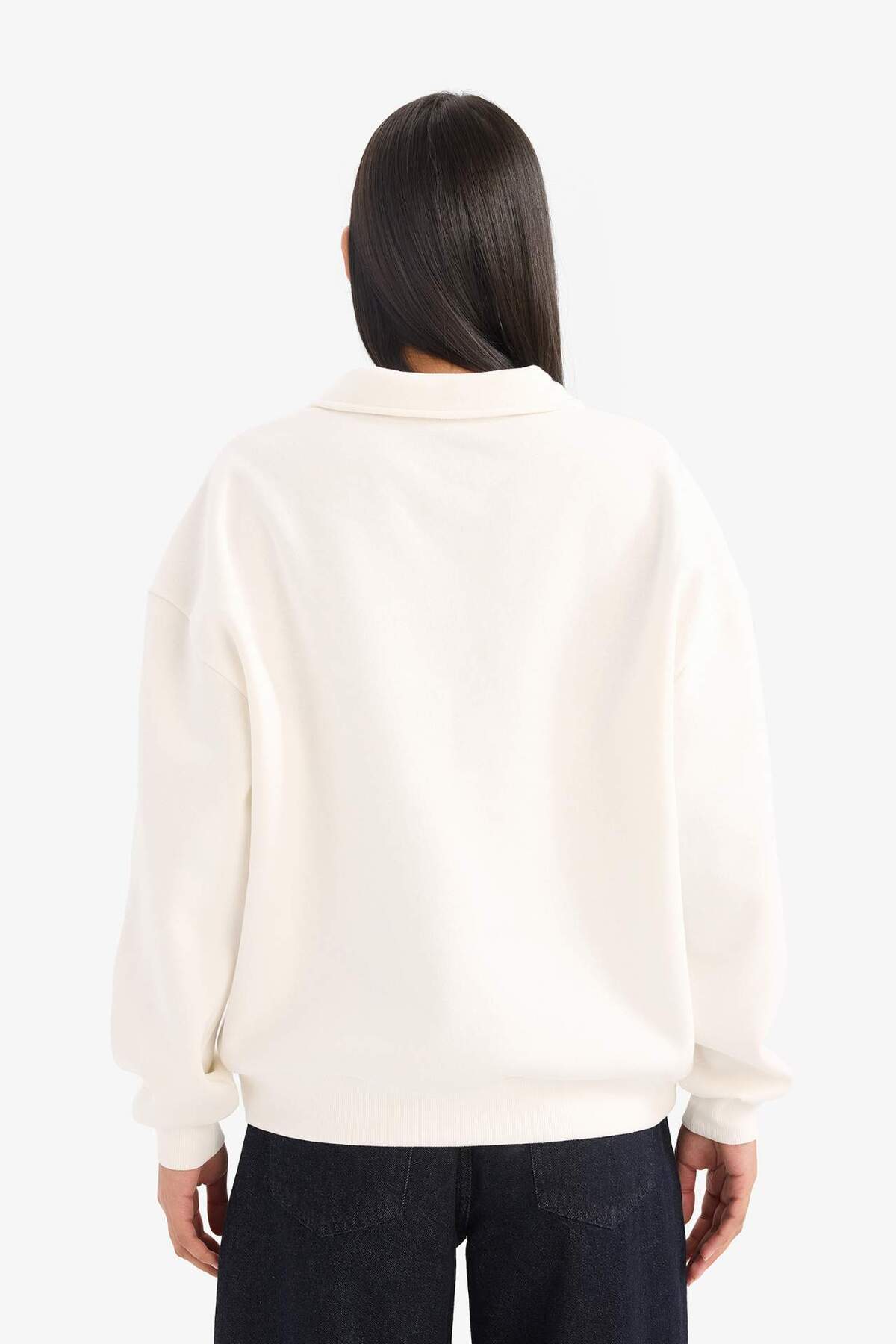 DeFacto Relax Fıt Baskılı Sweatshirt F0303AX25AU görsel 5