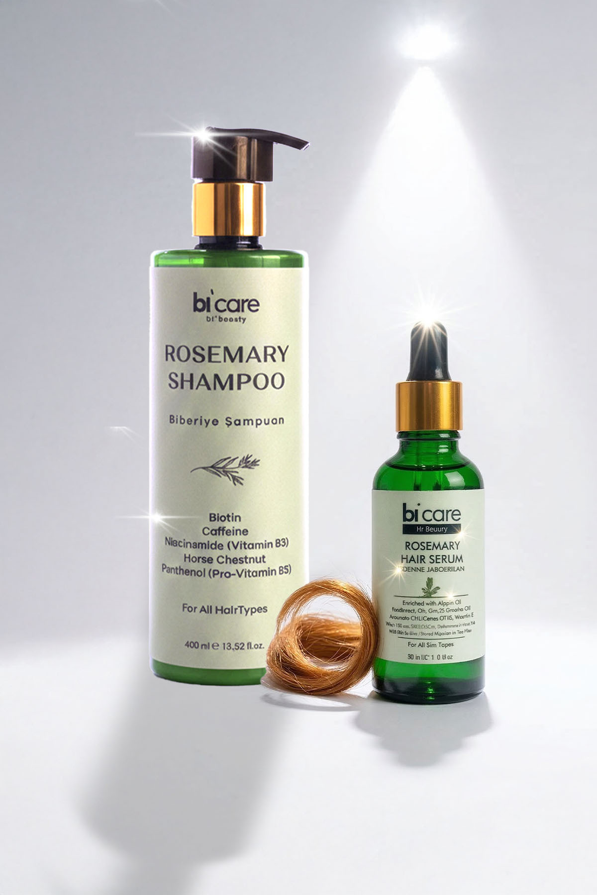 Biberiye Özlü Dökülme Karşıtı Saç Bakım Seti - Şampuan 500ml + Serum 50ml Güçlendirici — NRA-SET-ROSE01 — تصویر 2 از 5
