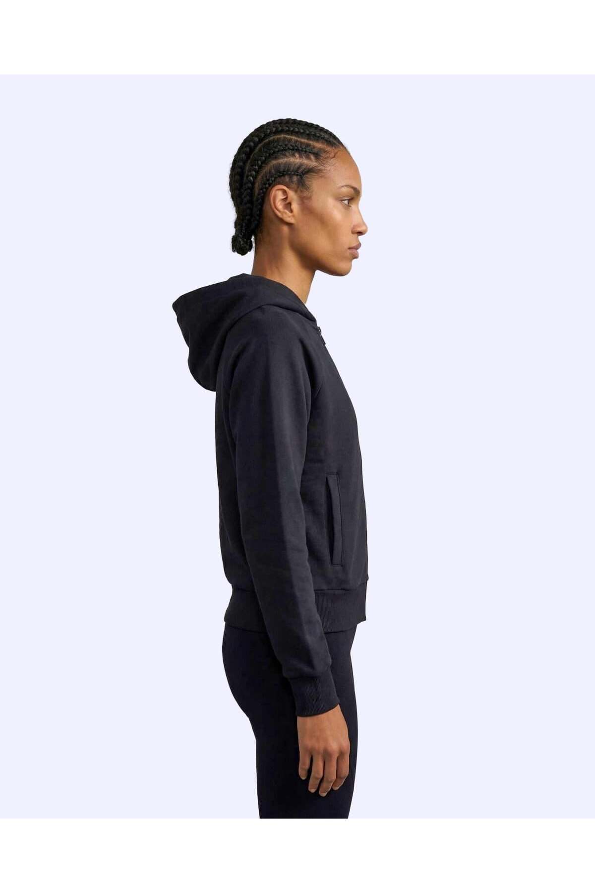 Kappa Milas Full Zip Kadın Siyah Regular Fermuarlı Eşofman Üstü görsel 2