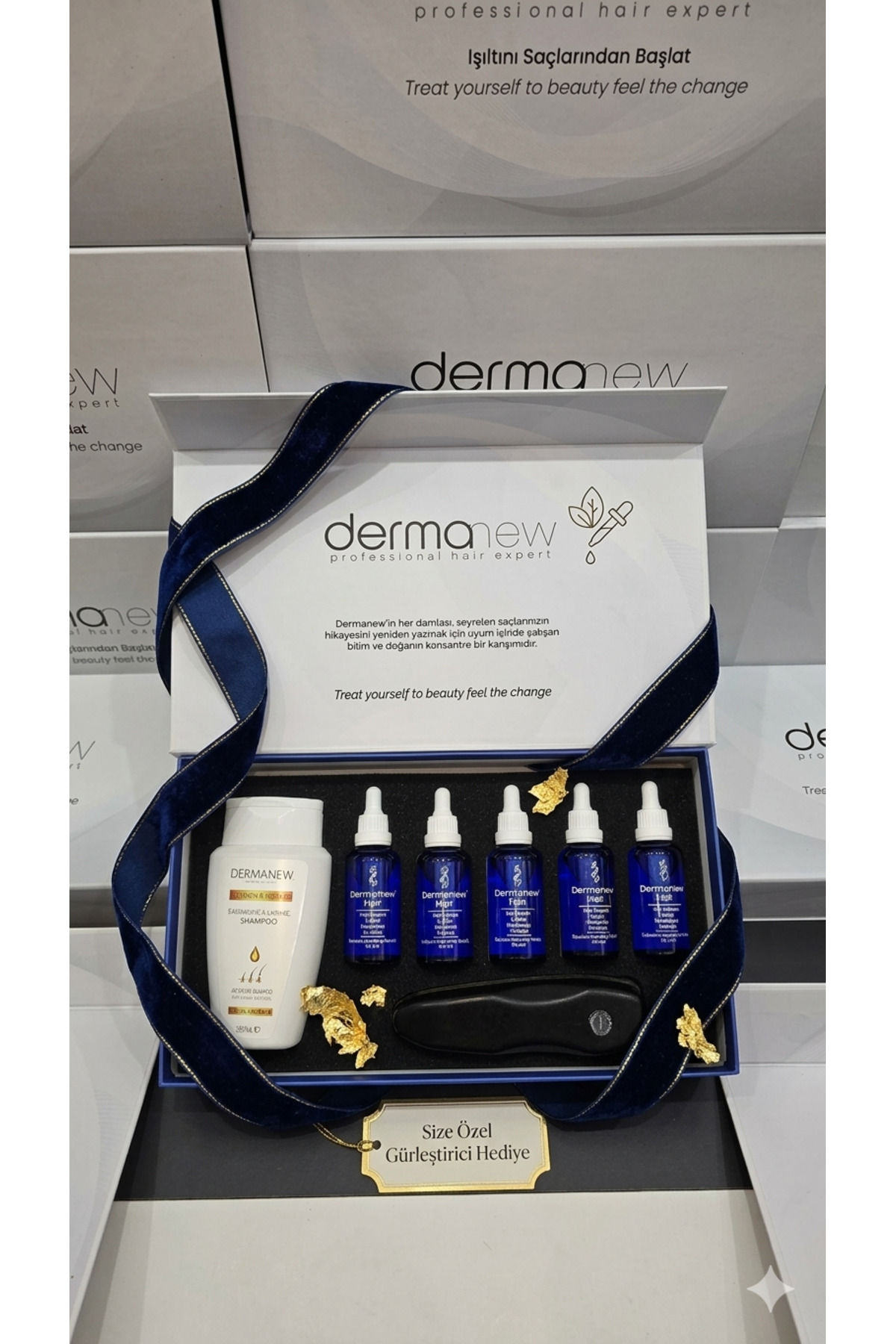 Dermanew Saç Çıkarıcı Güçlü Formül 5’li Serum Roller ve Özel Şampuan Seti - Saç Bakım HEDİYE PAKETİ — 6526541 — تصویر 6 از 6