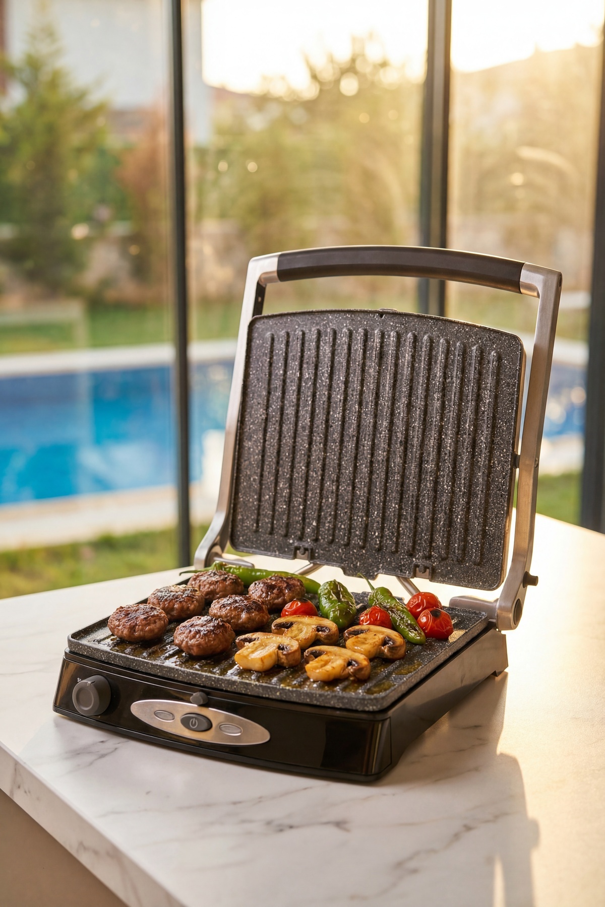 ACAR Ultimate Pro Pressio Izgara Ve Tost Makinesi Krem - 2000 W