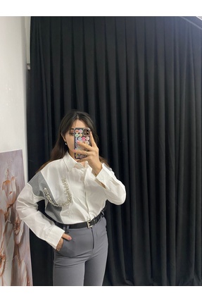 SPARKLE İspanyol paça likralı kumaş pantolon