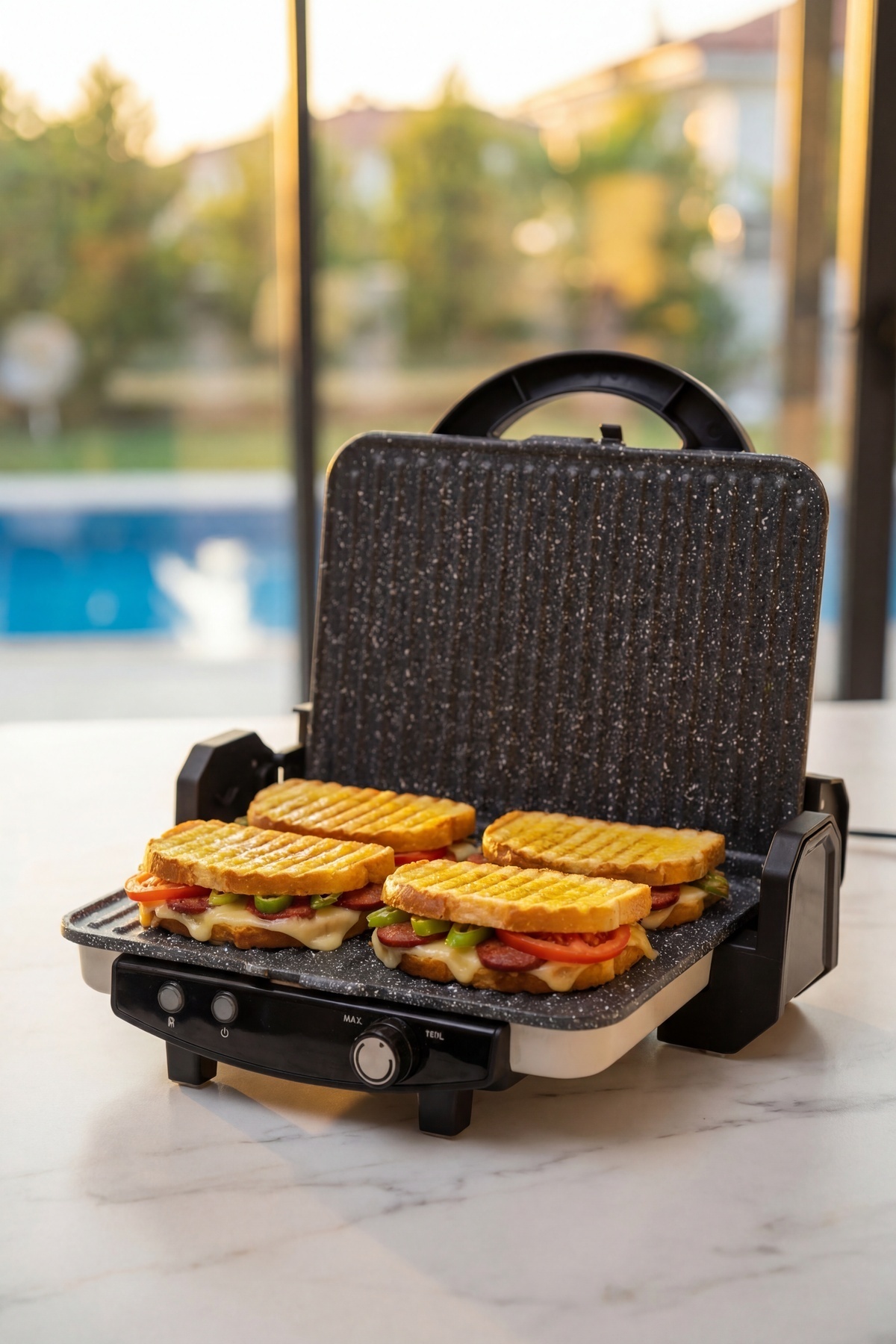 ACAR Ultimate Pro Pressio Izgara Ve Tost Makinesi Krem - 1800 W