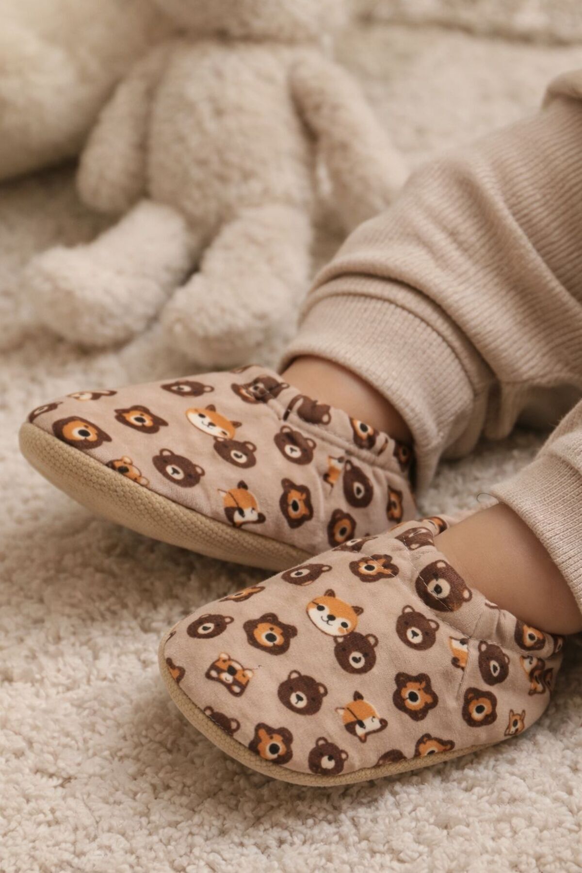 Pico Baby Kaydırmaz Tabanlı / Desenli Pamuklu Yazlık Bebek Patiği / Kreş Ayakkabısı /Esnek ve Yumuşak fotoğrafı 4 (önizleme)