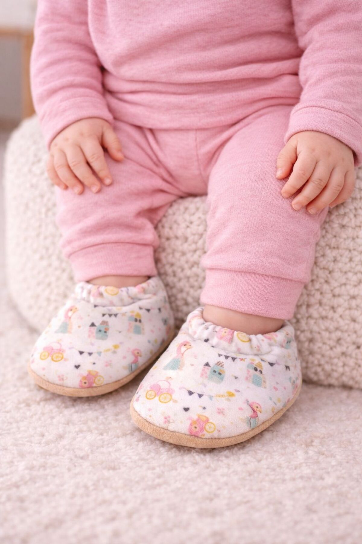 Pico Baby Kaydırmaz Tabanlı / Desenli Pamuklu Yazlık Bebek Patiği / Kreş Ayakkabısı /Esnek ve Yumuşak fotoğrafı 4 (önizleme)