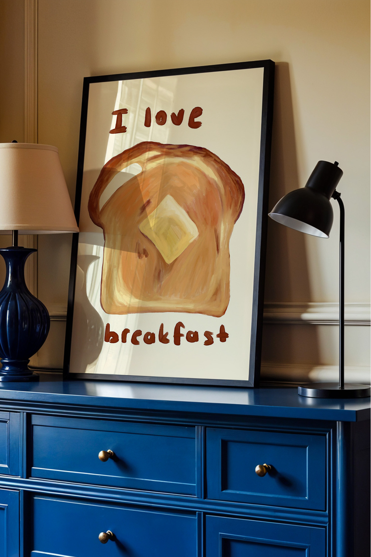 Tost Tablo Modern Mutfak Poster Kahvaltı Temalı Duvar Dekoru Çerçevesiz