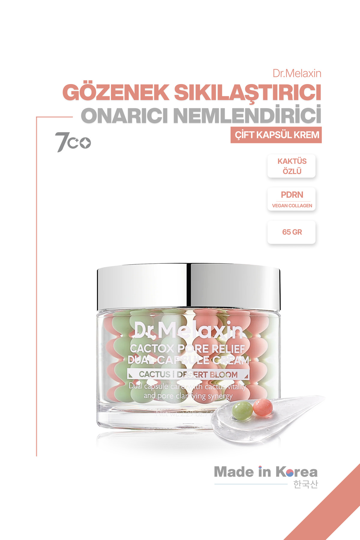 Dr.Melaxin PDRN & Kaktüs Özlü | Gözenek Karşıtı | Onarıcı | Çift Kapsül Teknolojili 65gr — 8809886483240