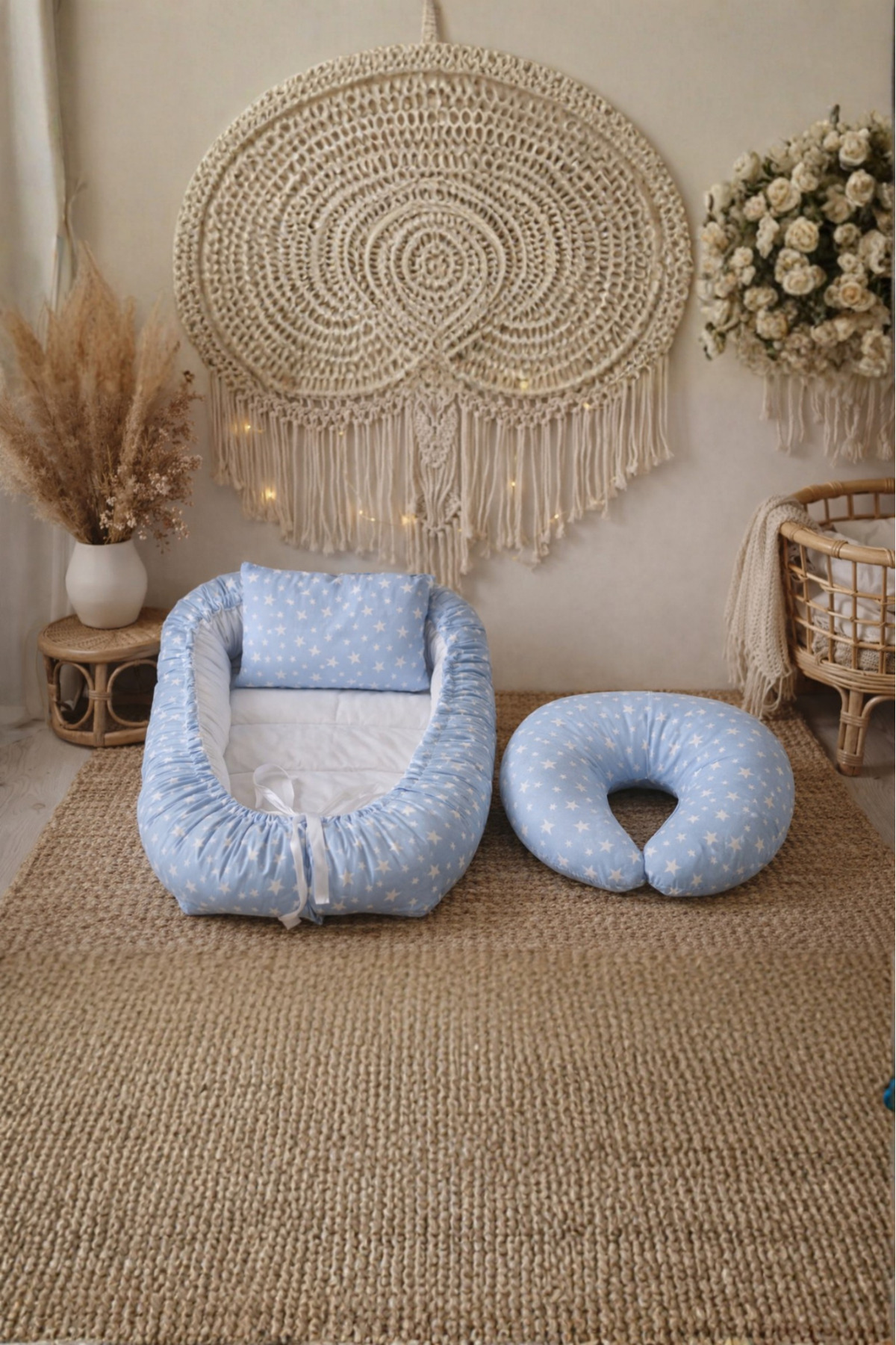 BebeK on For Babynest Mavi Yıldızlı set | Emzirme Yastığı ile fotoğrafı 4 (önizleme)