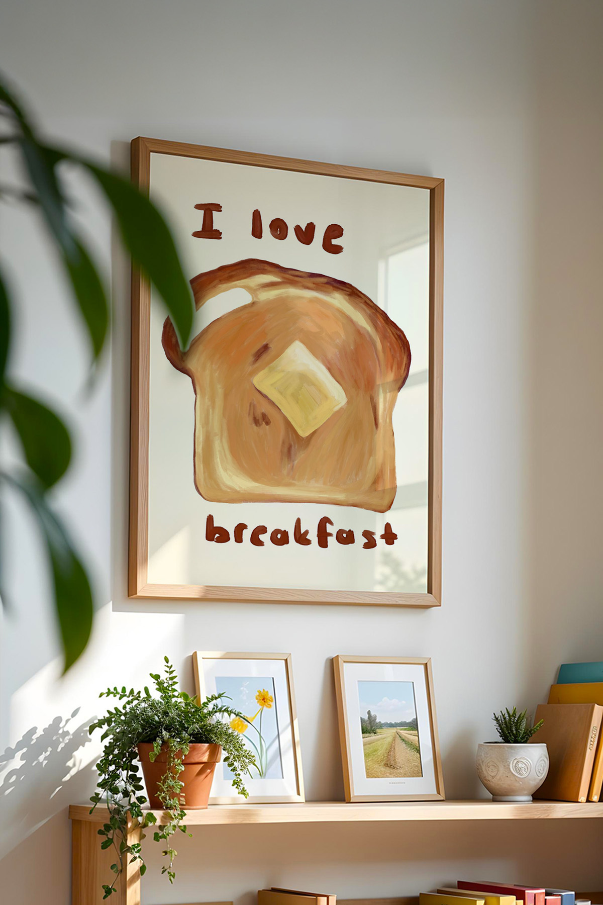 Tost Tablo Modern Mutfak Poster Kahvaltı Temalı Duvar Dekoru Çerçevesiz