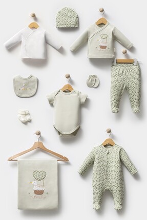 Bebitof Sevimli Sepetteki Ördek 10 Parça Yenidoğan Hastane Çıkışı - Organik Z...