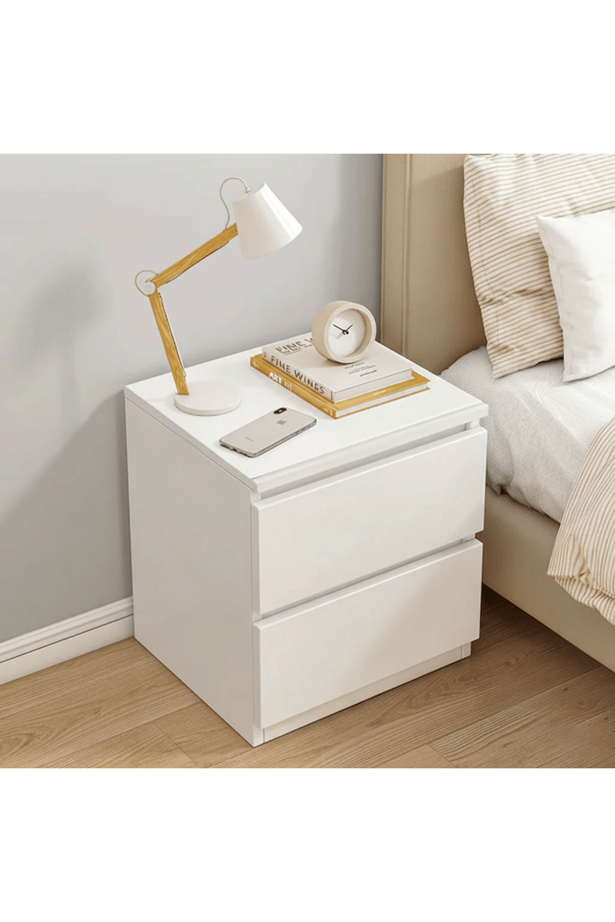 Magdeal Малка модерна нощна масичка, семпла странична масичка, за спалня 40x4...