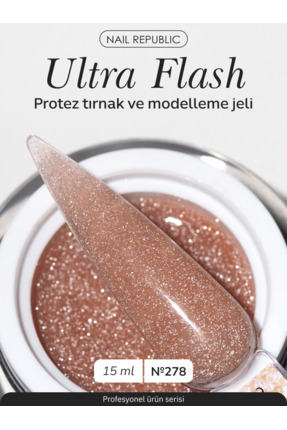 Nail Republic Tırnak Yapılandırma Jeli Ultra Flash 278 (15 ml) – Bej Glitter ...