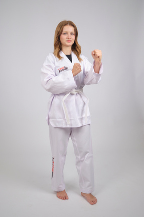 cansey Taekwondo Beyaz Yaka Fitilli Acemi