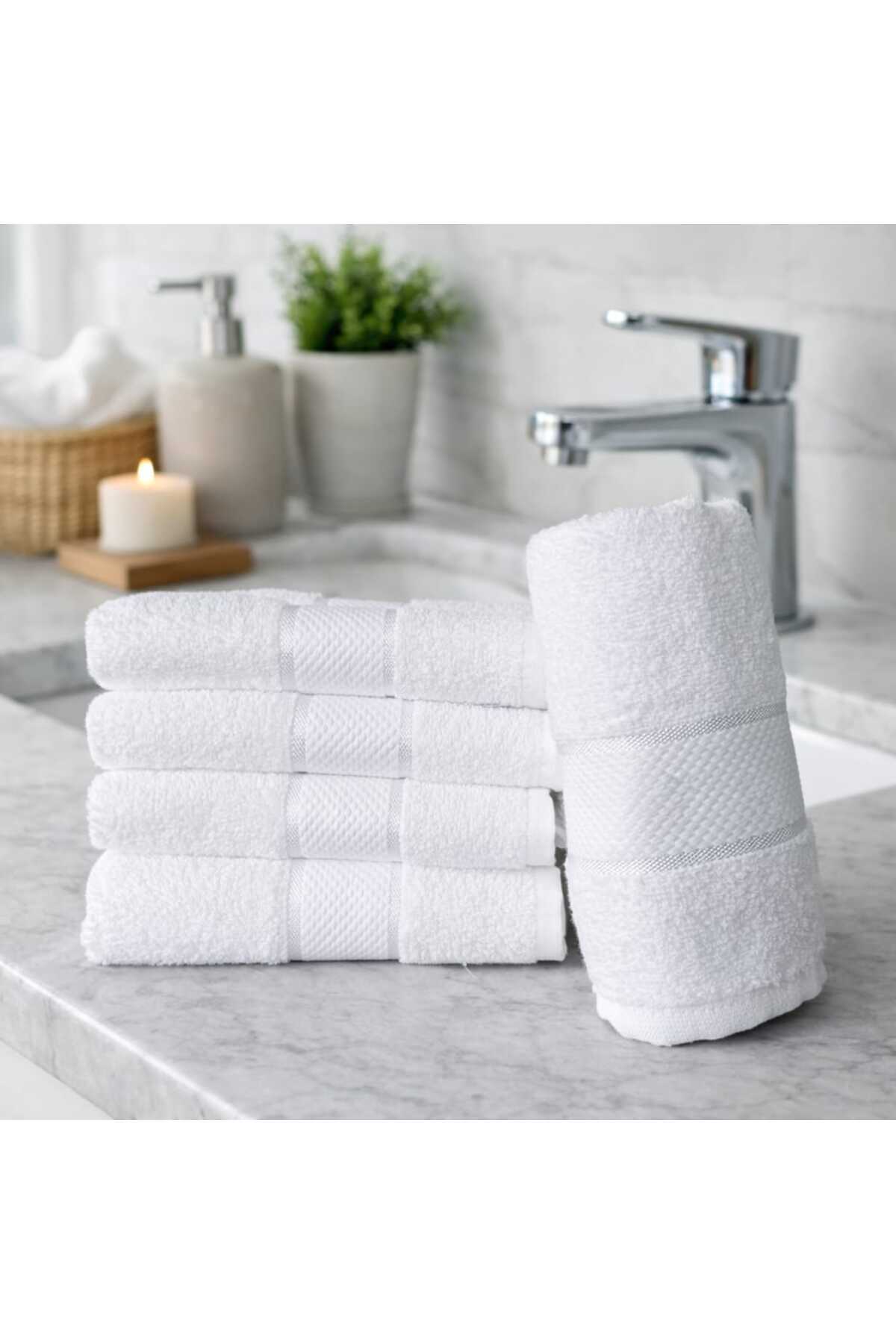 Kotonia Home Комплект от 5 хавлиени кърпи за баня - Rise Satin - 50x90 см, 10...